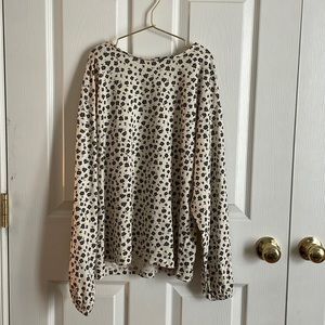 Zara girls long sleeved cream colored floral shirt